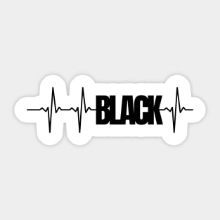 Black Heartbeat Sticker
